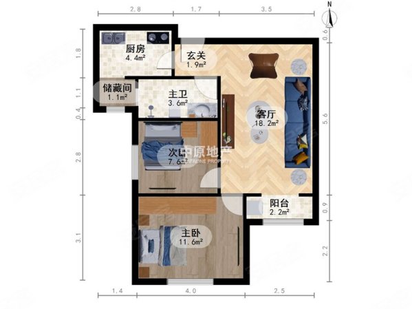 瑞晨家园2室1厅1卫85.5㎡南北99万