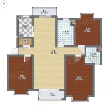 光大君庭3室2厅2卫108㎡南北70万