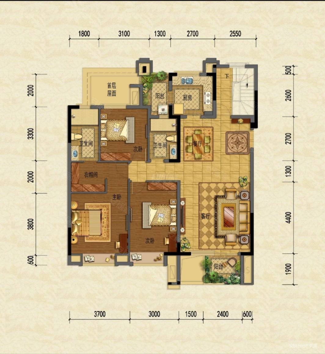 嘉裕第六洲龙泽台3室2厅2卫125㎡东北69.8万