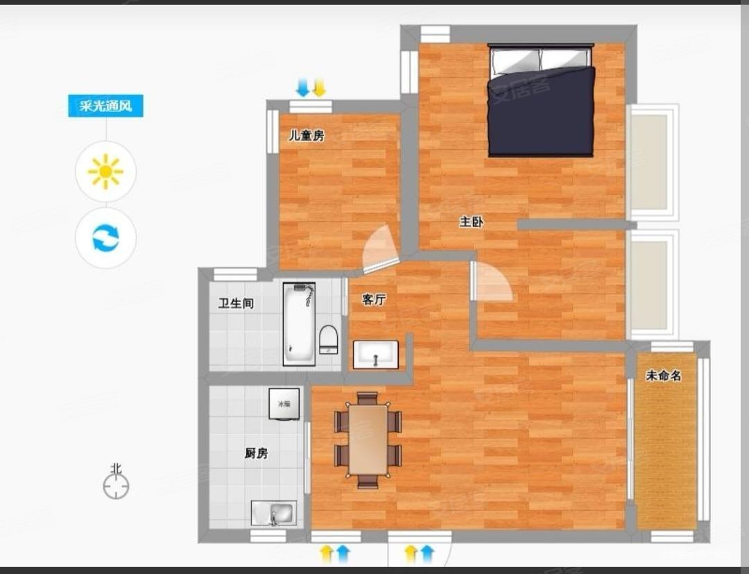 运达城3室2厅1卫106㎡南北57.8万