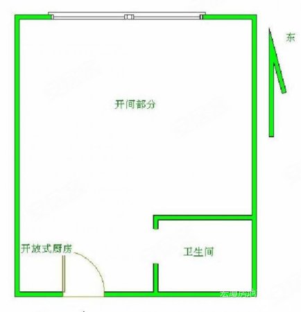 恒基公寓1室1厅1卫45㎡南102万