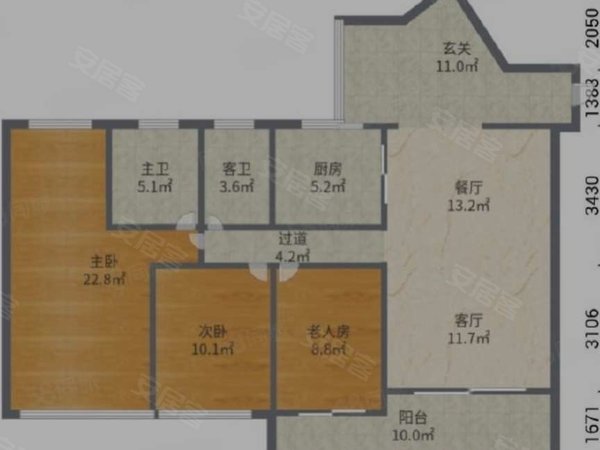南宁西乡塘相思湖新区西建水岸华府西建水岸华府 3室2厅2卫