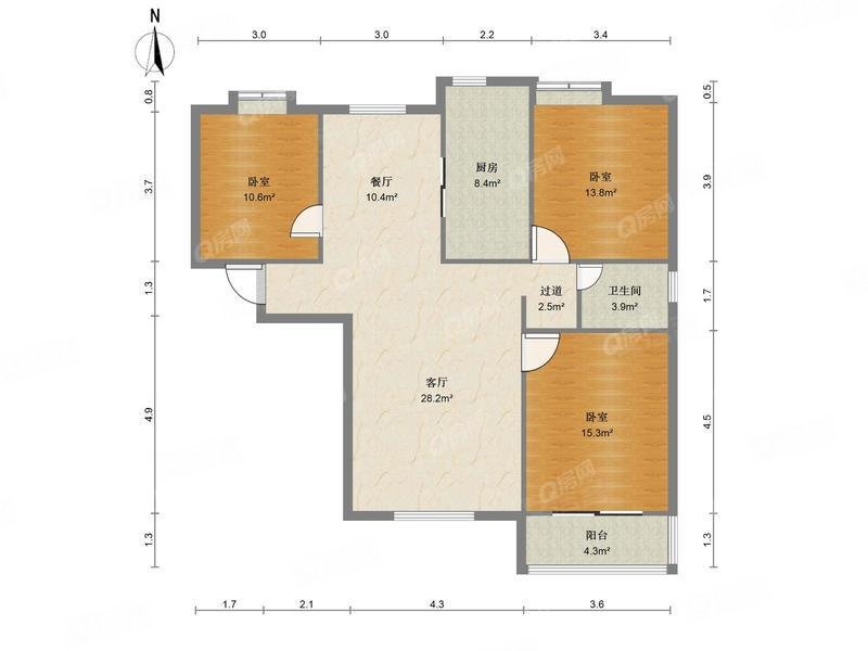 3室2厅122m满五年,奥林花园雍景苑二手房,148万,3室2厅,1卫,122.