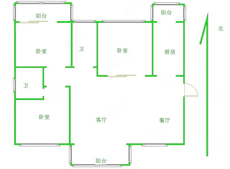 麒麟湾3室2厅2卫125㎡南北110万