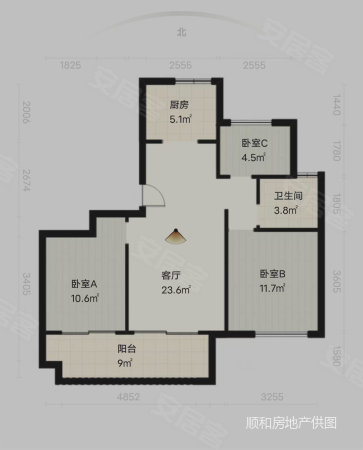 融创玉兰公馆3室2厅1卫98㎡南115万