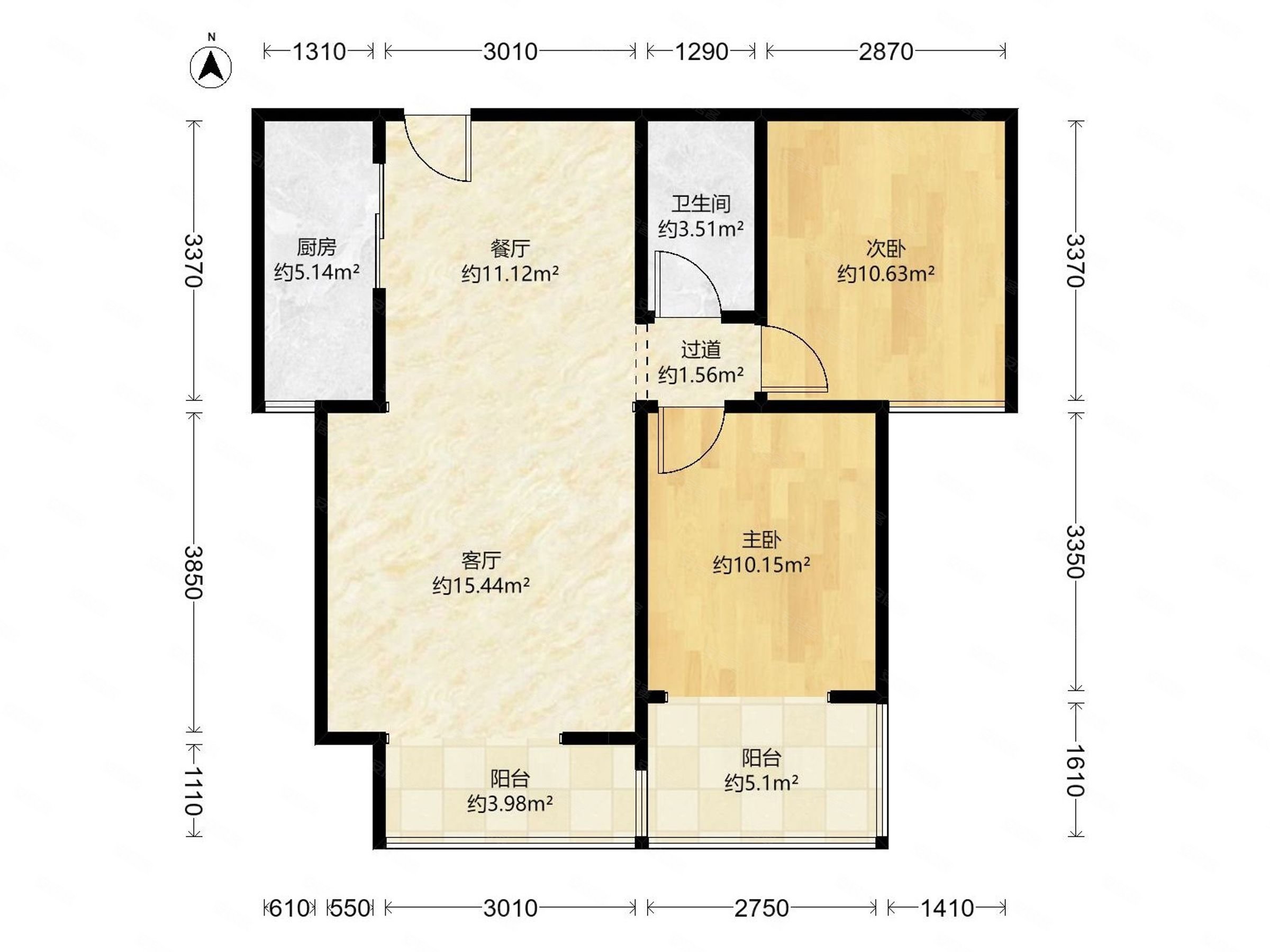 北城山水2室2厅8908平精装修居家自住保养好