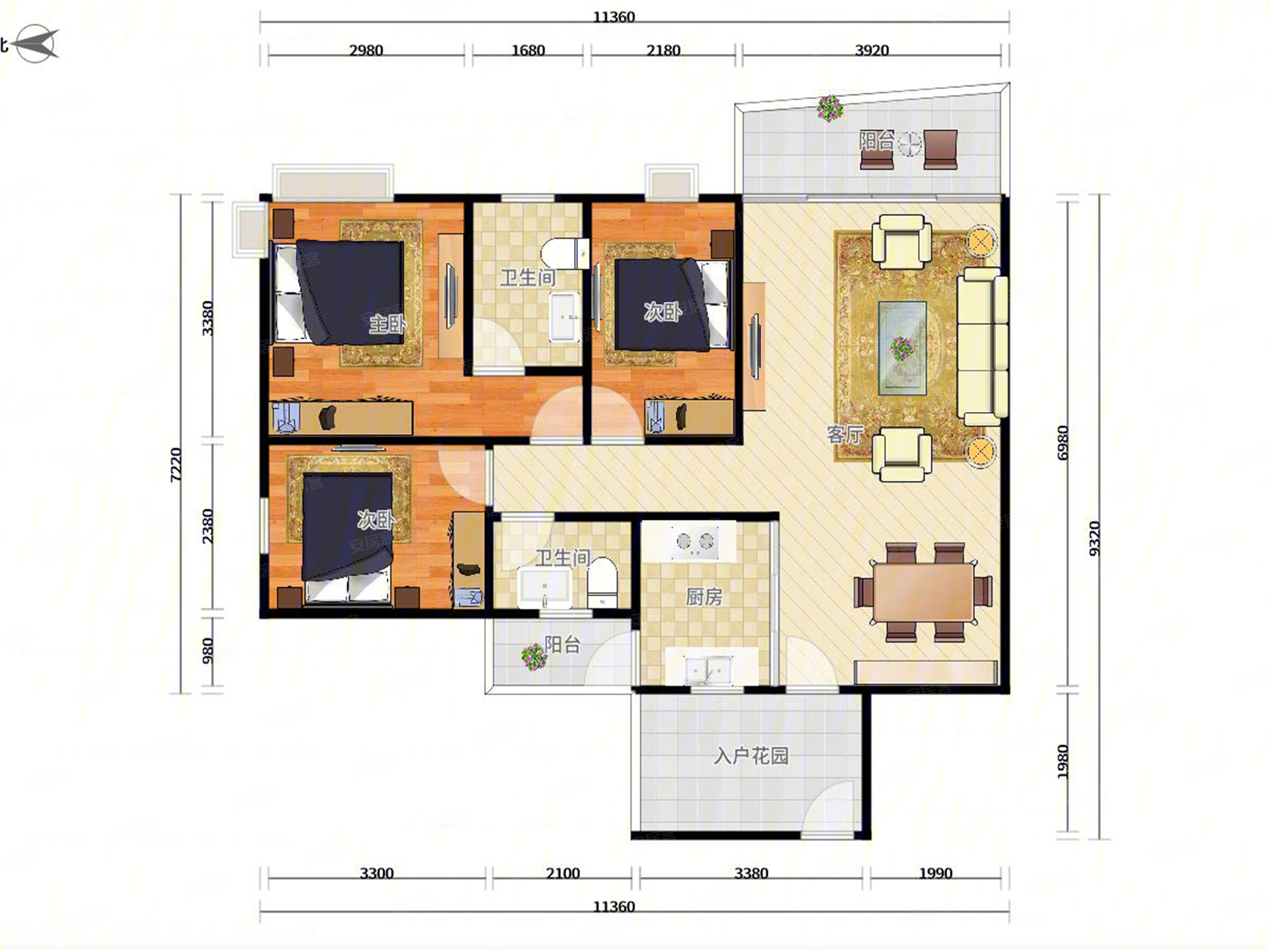 珠江俊园4室2厅2卫124.49㎡东0万