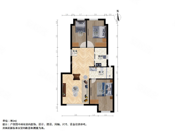 翠屏城3室1厅1卫88㎡南78万