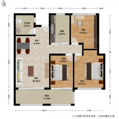 彩虹豪庭3室2厅1卫89.73㎡南680万