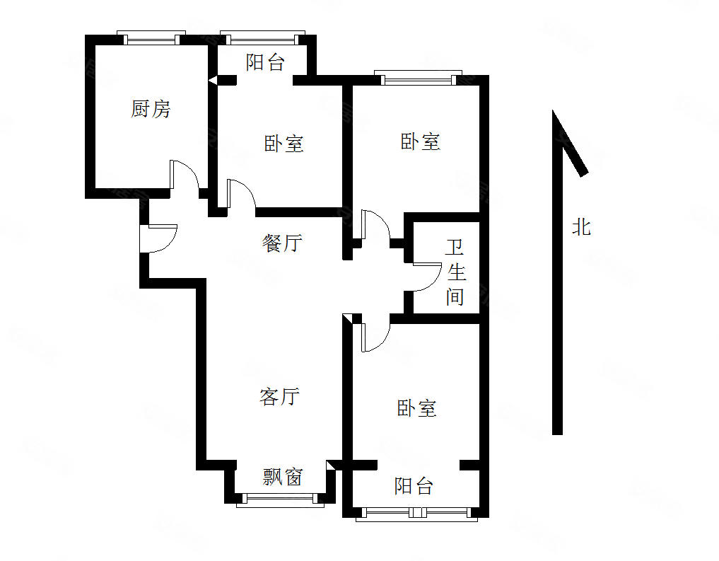 北京怡园3室2厅1卫96.32㎡南北445万