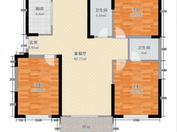 福州连江县城皇庭丹郡(连江)启明旁边三房一厅两卫大阳台2800包物业