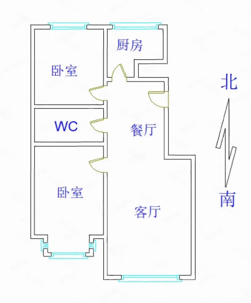 天秀花园(西区)2室2厅1卫107.32㎡南北79万