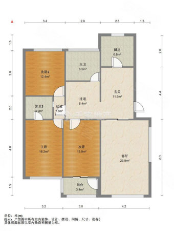 安联优悦城3室2厅2卫126㎡南北107万