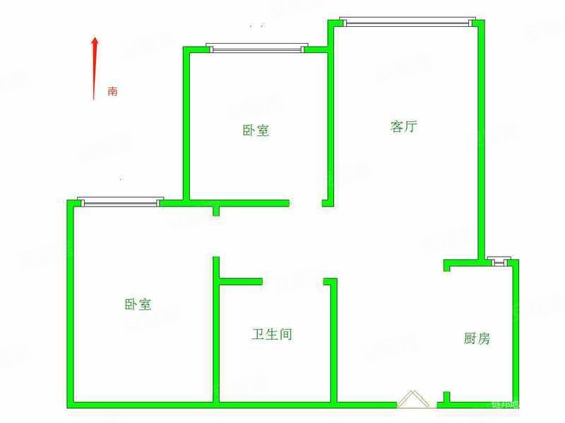 文博苑2室2厅1卫80㎡南北42万