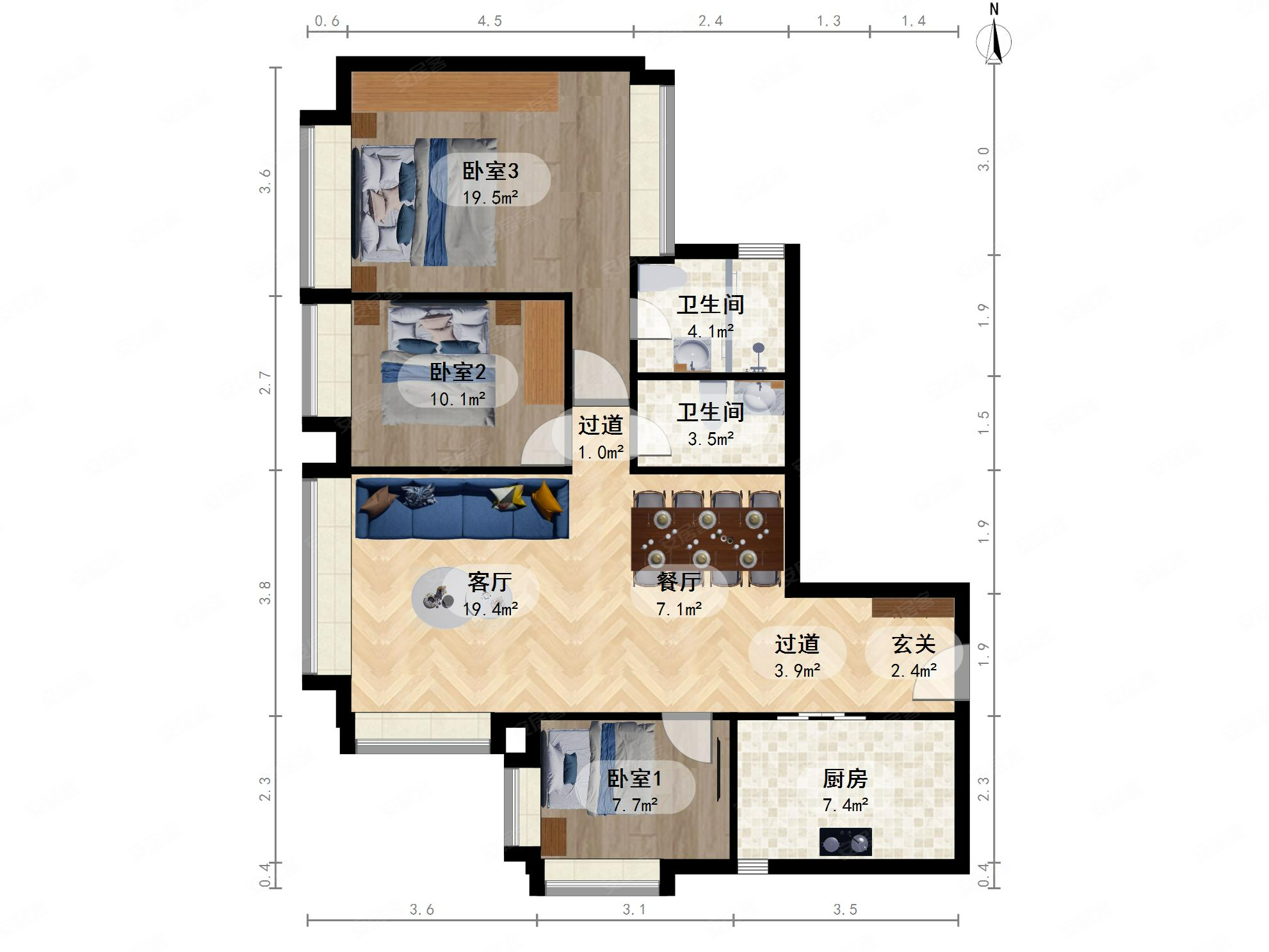 高尚领域老业主委托105平精致3室诚意出售看房有钥匙