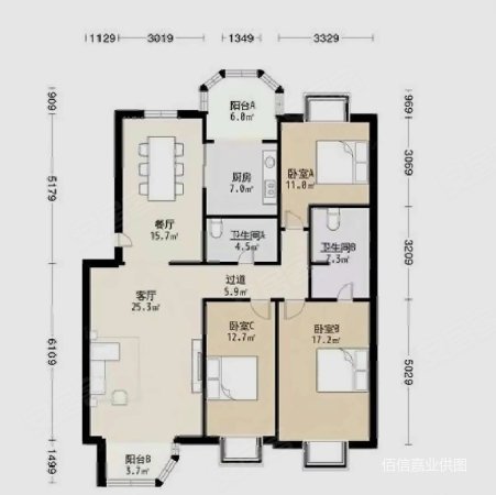 灵秀山庄3室2厅2卫146.02㎡南北615万