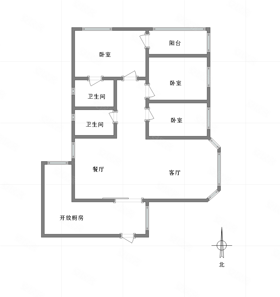 加州城市花园3室2厅2卫140㎡南北145万