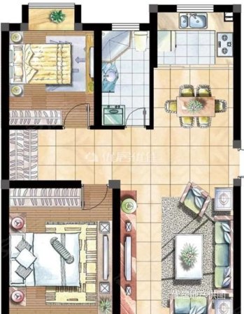 瑞鼎公馆2室2厅1卫75㎡南北36.8万