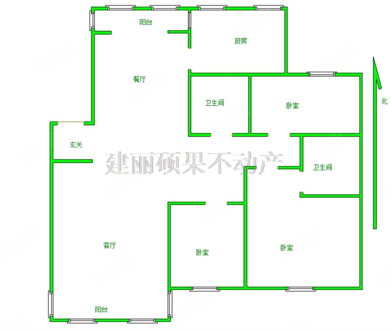 国奥现代城(东区)3室2厅2卫149.85㎡南北98万