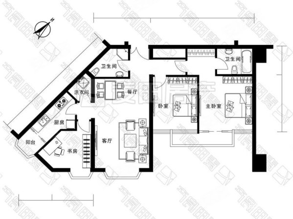 蓝堡国际公寓3室2厅1卫137.76㎡东南1149万