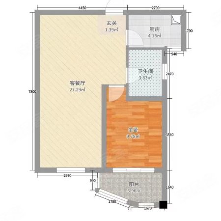 检察院小区1室1厅1卫48㎡南27万