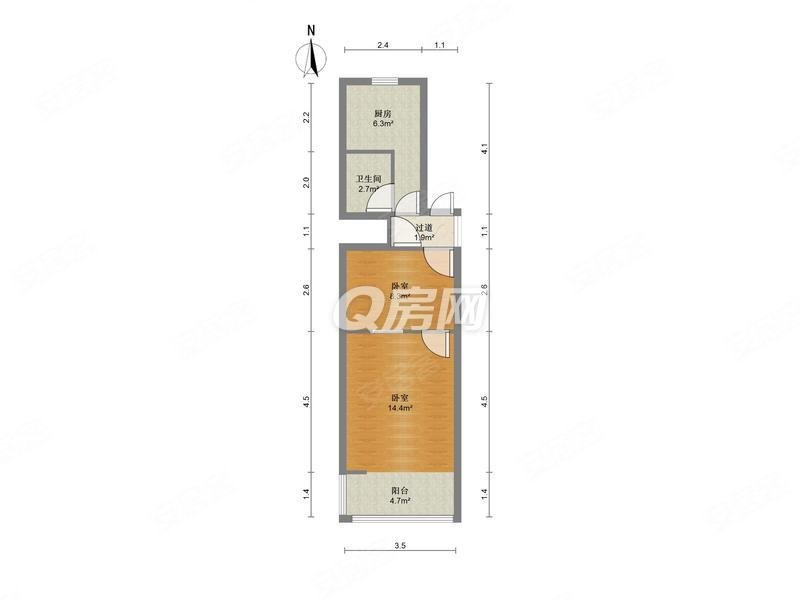 市委大院2室1厅1卫42㎡南北150万