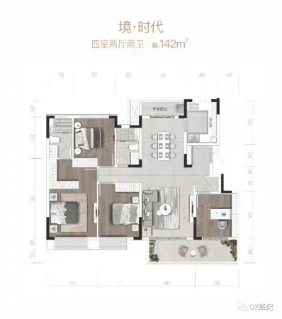 时代悦玺4室2厅2卫140㎡南北290万