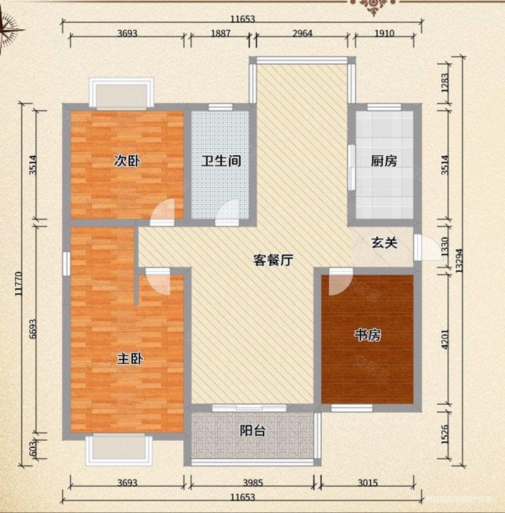 国投欧亚悦府3室2厅1卫138㎡南北128.6万