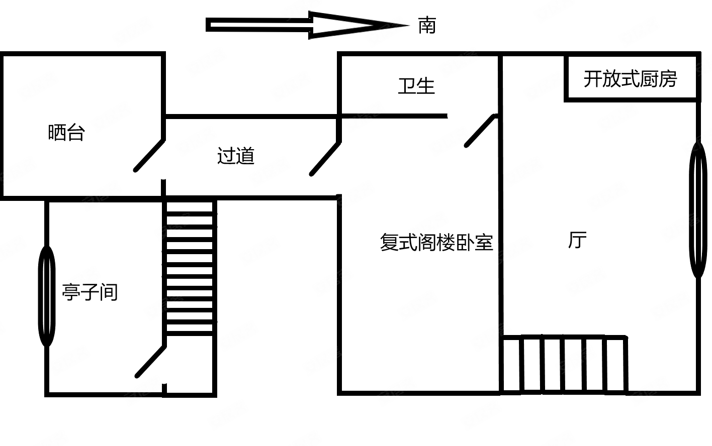 明德里2室1厅1卫36㎡南北480万