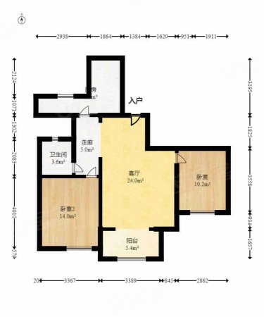 中房瑞致国际2室2厅2卫93.81㎡南北96万