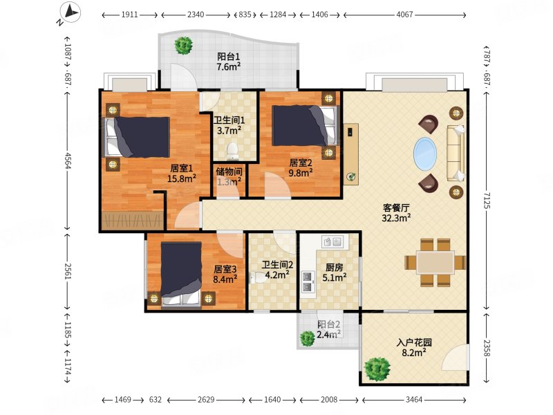 御景湾 双卫格局 高楼层采光充足 近医院 精装可拎包入住