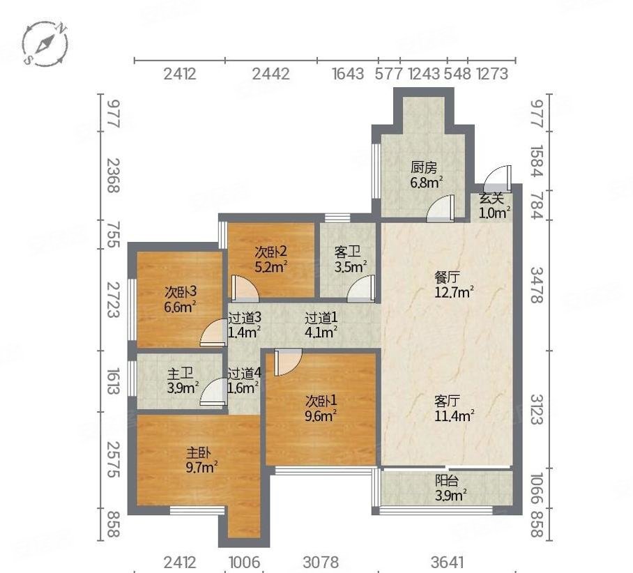 业主自住装修四房,全屋定制天汇城二期,看房方便!