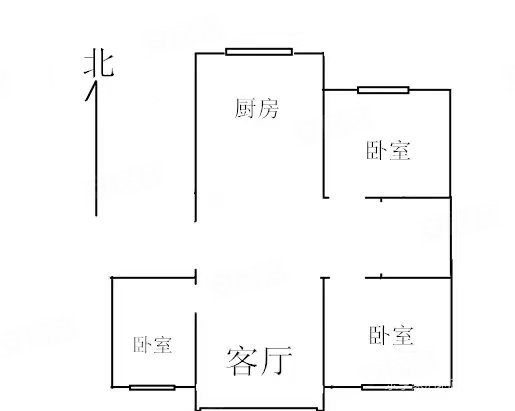 凯达逸夫3室1厅1卫126㎡南北56万