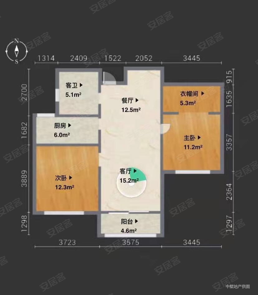 急售地铁三号线站口磨店家园两房两厅户型好视野开阔