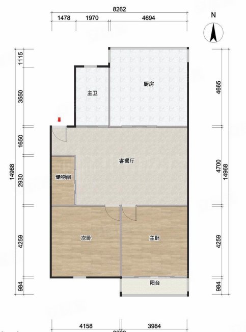 华源小区2室2厅1卫101.08㎡南北135万