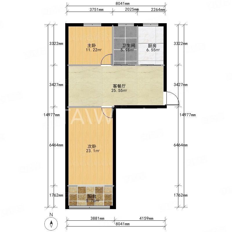 控江四村3室1厅1卫78.91㎡南498万