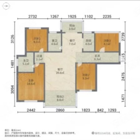 富兴悦府4室2厅2卫104㎡南北70万