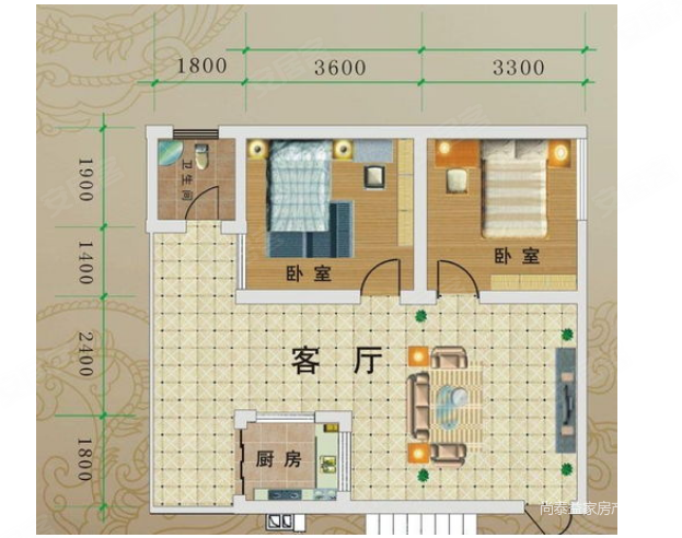 广汇花园2室2厅1卫82㎡南北36万