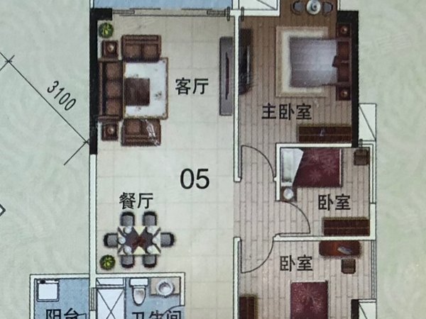 广州荔湾南岸荔港南湾出租 三房二厅 家电齐全出租房源真实图片