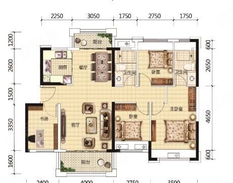 敏捷东樾府9859平132万3室2厅2卫