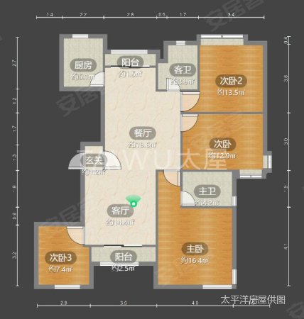 贝尚湾(公寓住宅)4室2厅2卫142.8㎡南北850万