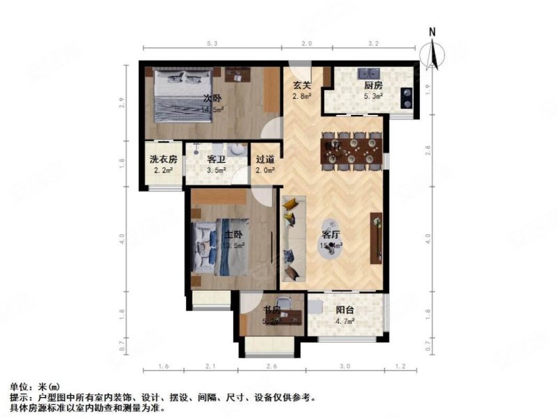 联发君悦朝阳2室2厅1卫9475㎡南120万