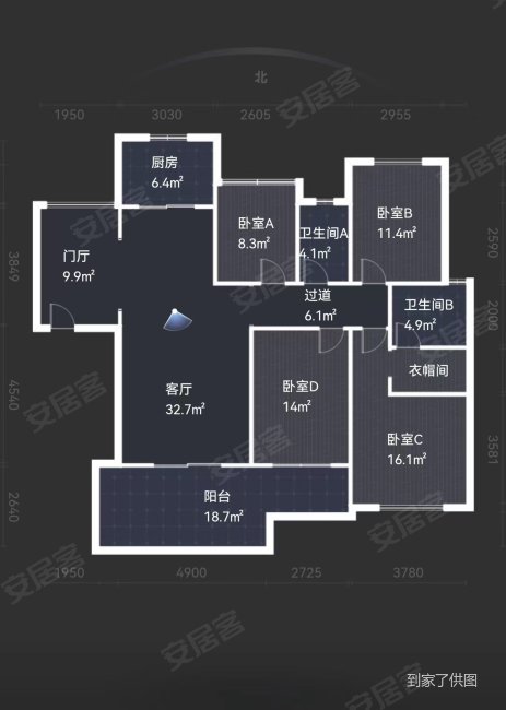 聚义香城雅郡4室2厅2卫142㎡南北204万