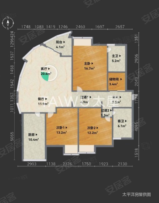 好世鹿鸣苑3室2厅2卫147.43㎡南北1032万