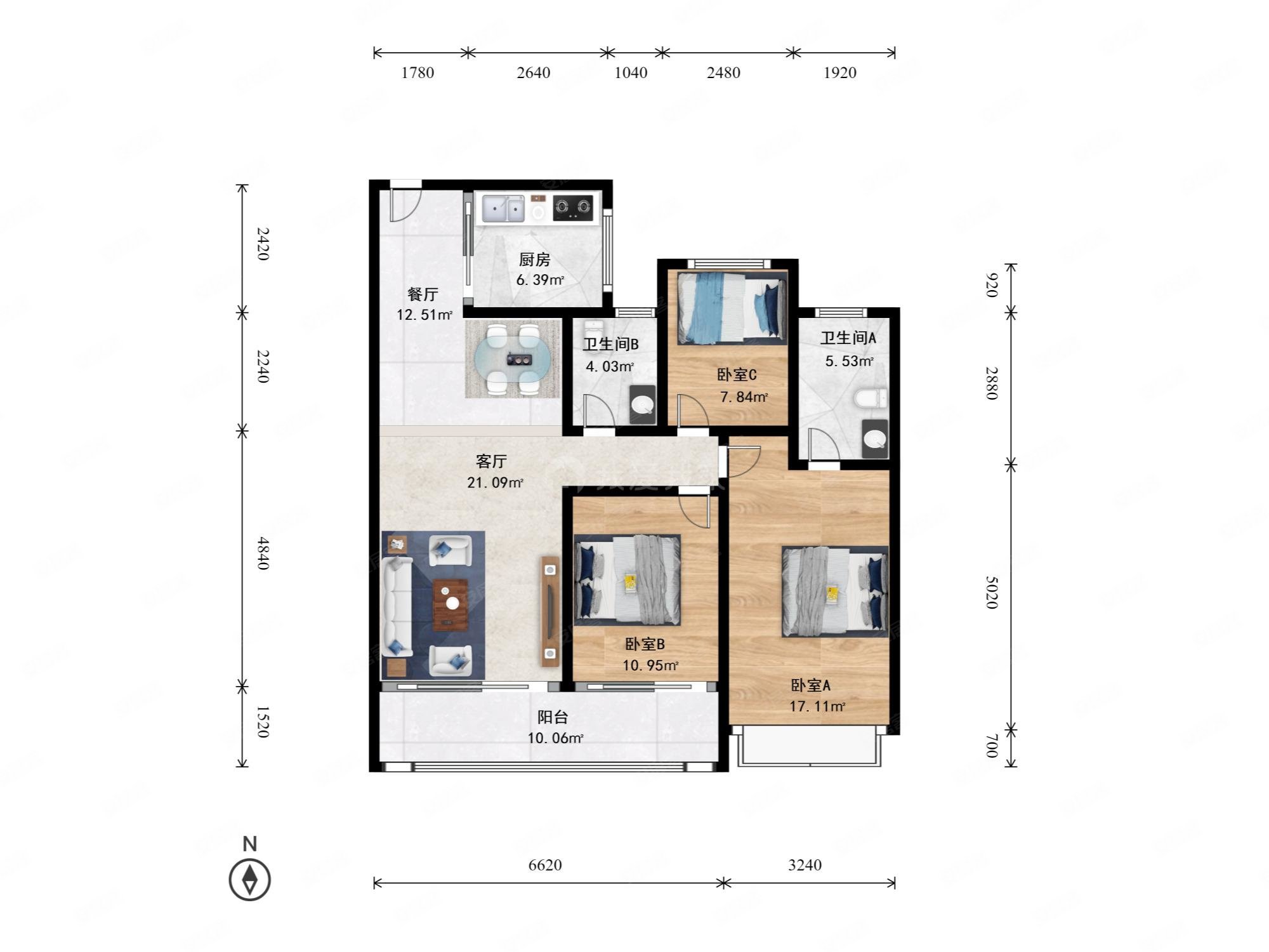 武林文晖 滨江建管 锦尚和品府 3室 南向双阳台 视野好