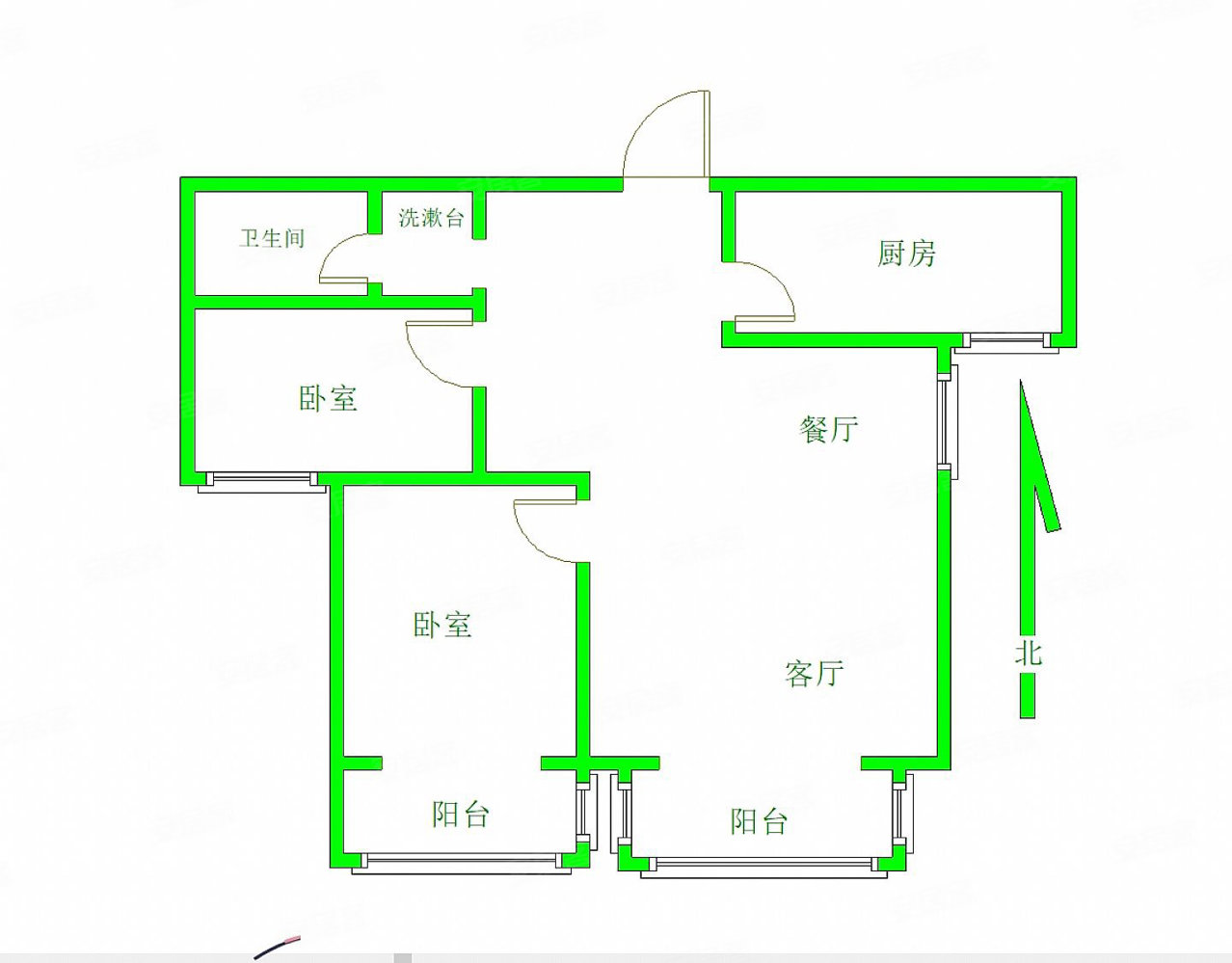 玉龙湾公馆2室2厅1卫95㎡南北85万