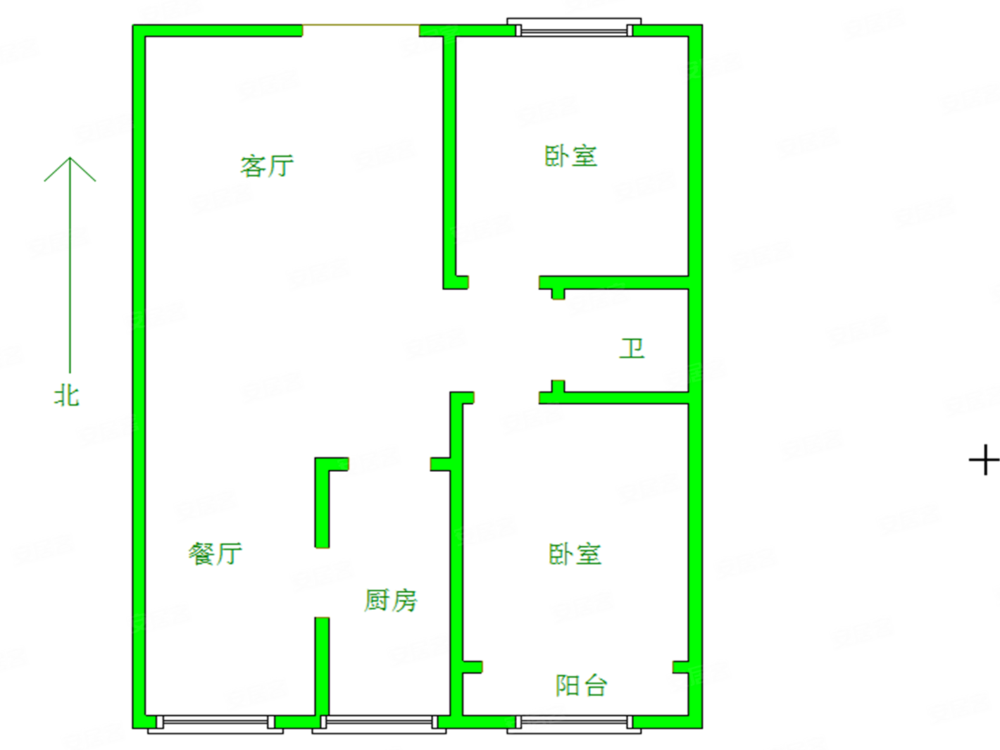 在水一方(C区)2室2厅1卫84.12㎡南北92.5万