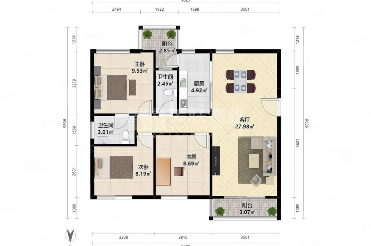 新出笋盘香榭里二期公园一路之隔全新豪装保养好带车位