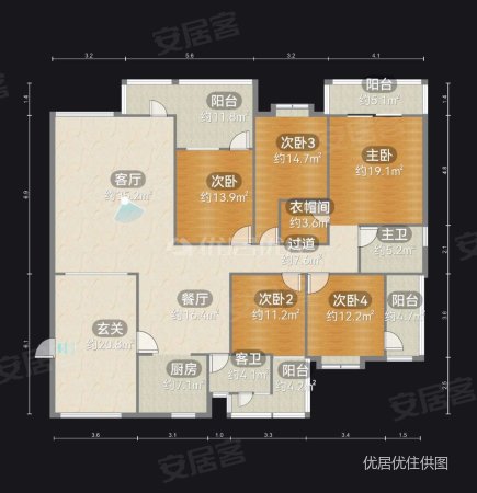 观山小区5室2厅2卫216㎡东南380万