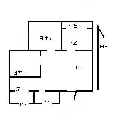 苹果国际3室2厅1卫100㎡南北38万